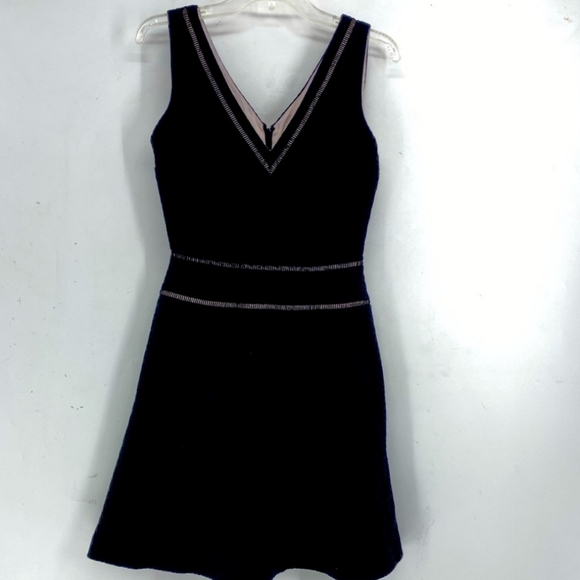 Reiss Nelly textured fit and flare dress size 6 black - Picture 8 of 12